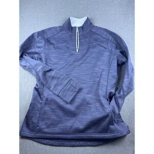 Fan fashion Majestic ThermaBase Quarter Zip Pullover Athletic Shirt L Navy Blue